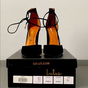 Black Point Toe Block Heel